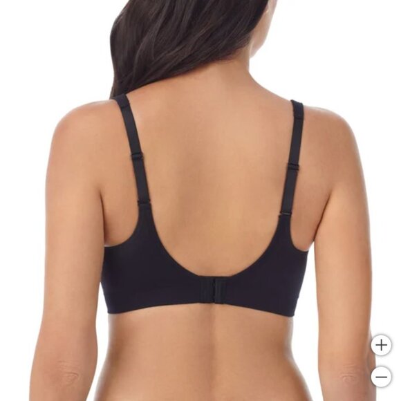 3-Carole Hochman Seamless Comfort Bra 2-Pack - Black & Nude Wire-Free - Picture 4 of 7